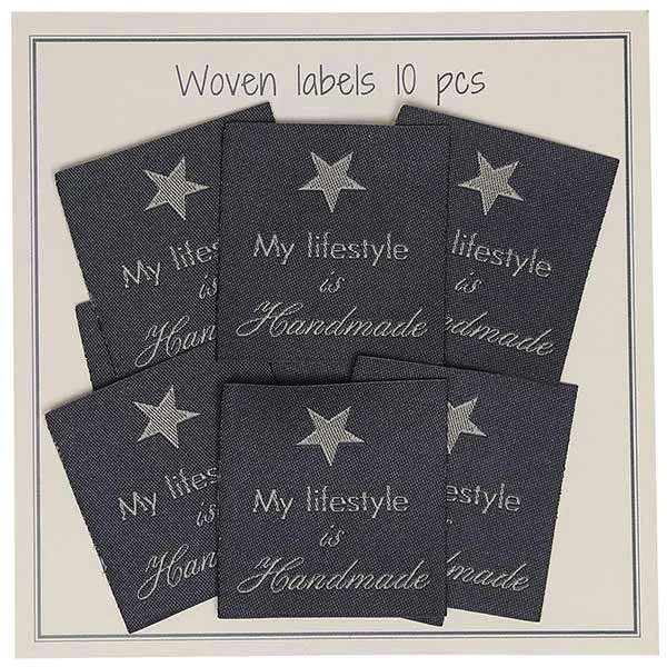 Go Handmade Vævet Label, My lifestyle is Handmade, 33 x 30 mm, 10 stk